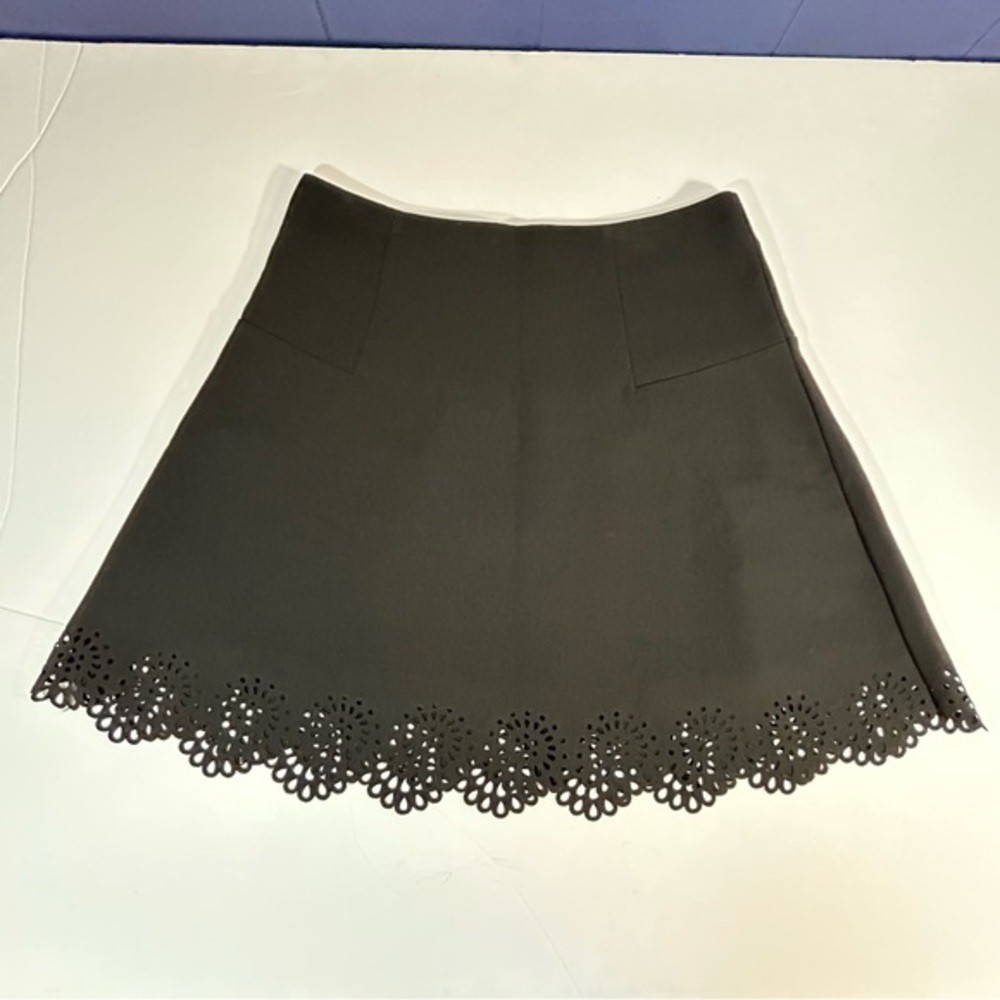 Loft Black Scalloped Skirt Size 8